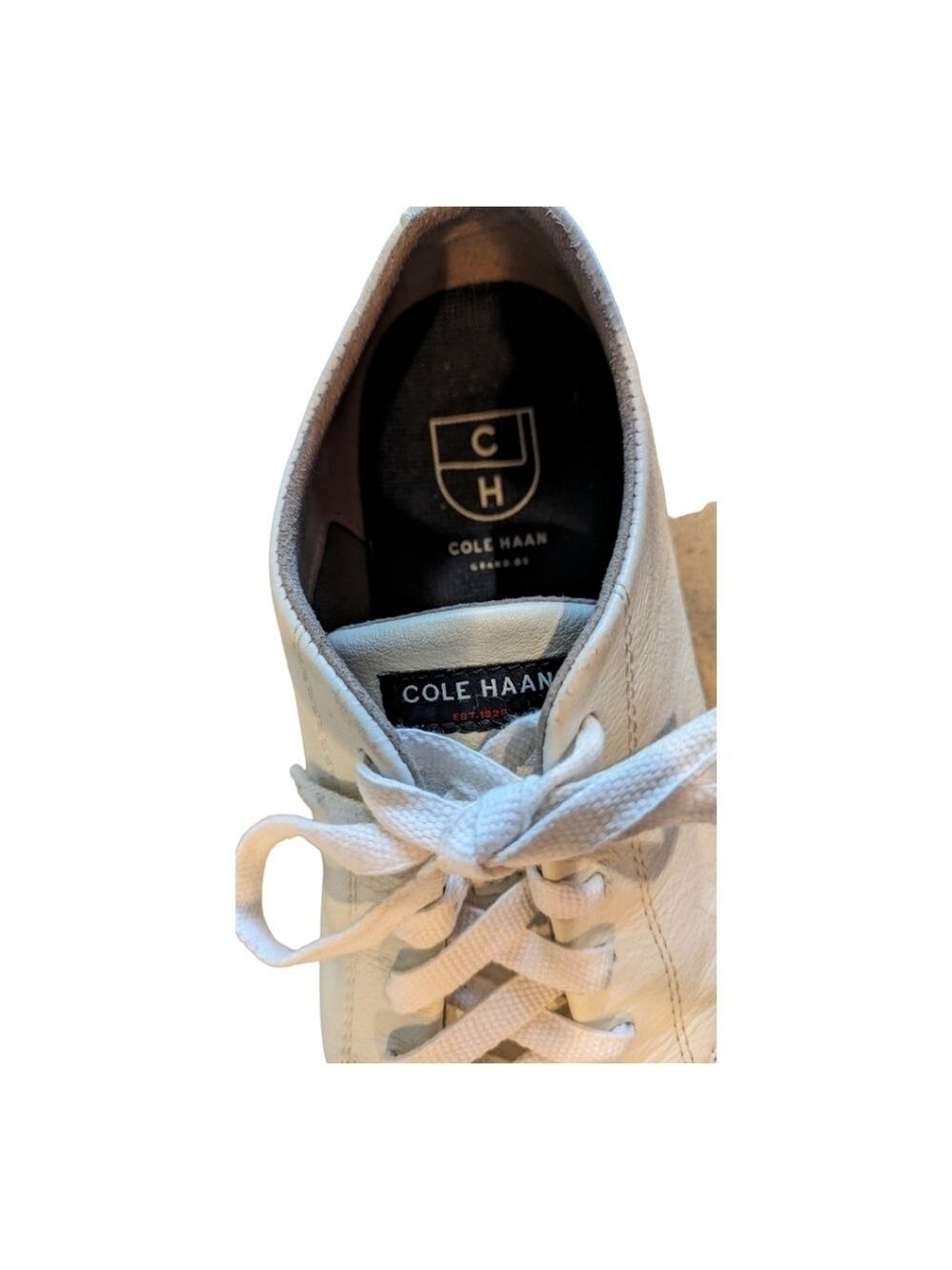 Cole Haan White Leather Trainers Size 7.5 EUC Comfort Preppy - Picture 5 of 8